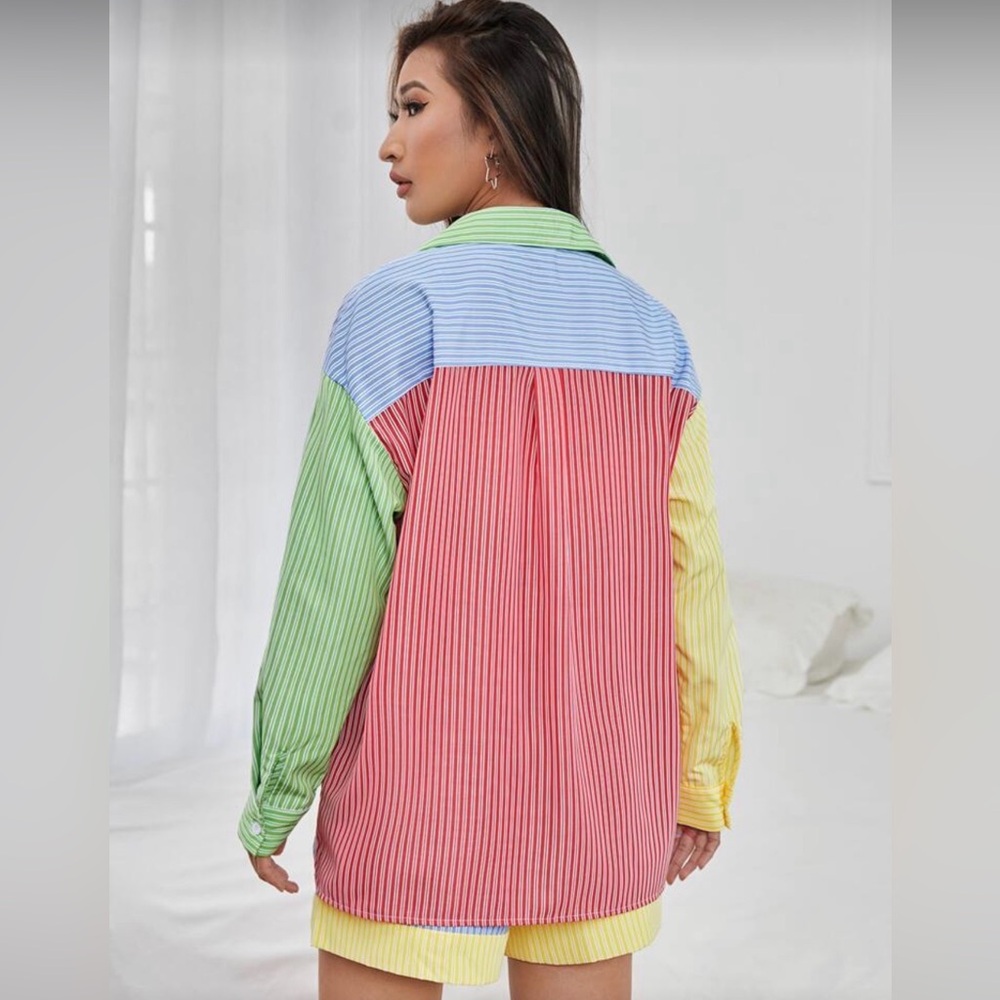 Multicolor Striped Button Down Shirt - Picture 2 of 6
